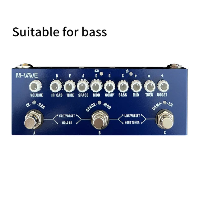 Pedal de Efeito CUBE BABY Multifuncional para Guitarra - Processador com Simulação de 8 Cabinets, Chorus, Phaser, Reverb e Vibrato - Multiefeitos