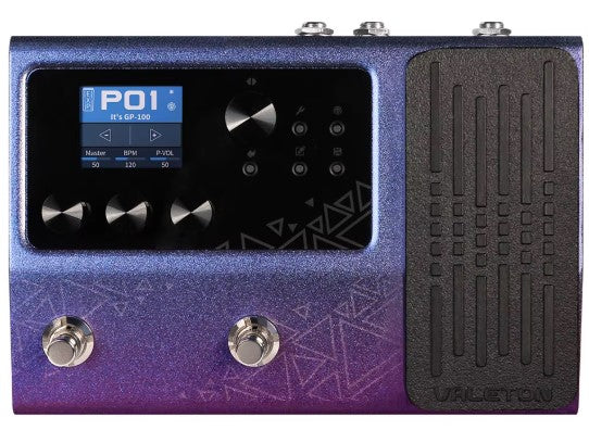 Pedal processador de Efeitos para Guitarra e Baixo Valeton GP-100 - Pedal de Expressão, Looper, IR, OTG USB - Multiefeitos