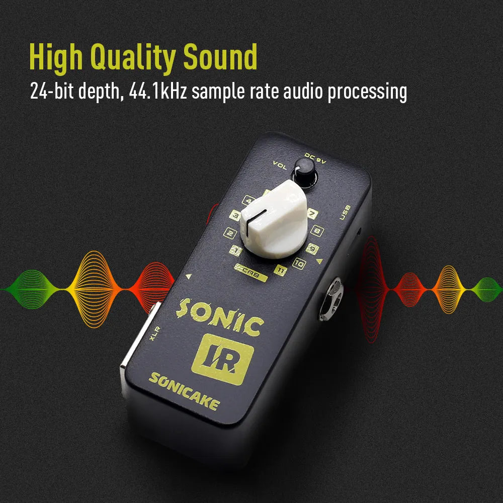 Pedal Gabinete Simulador SONICAKE Sonic IR - Guitarra Baixo Pedal de Efeitos QSS-12 - Pedais