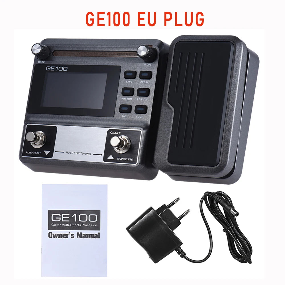 Pedal Multiefeitos com Looper para Guitarra MOOER GE150/GE100 - 55 Modelos de Amplificador, 151 Efeitos, Looper dos Anos 80 e 40 Ritmos de Bateria - Multiefeitos