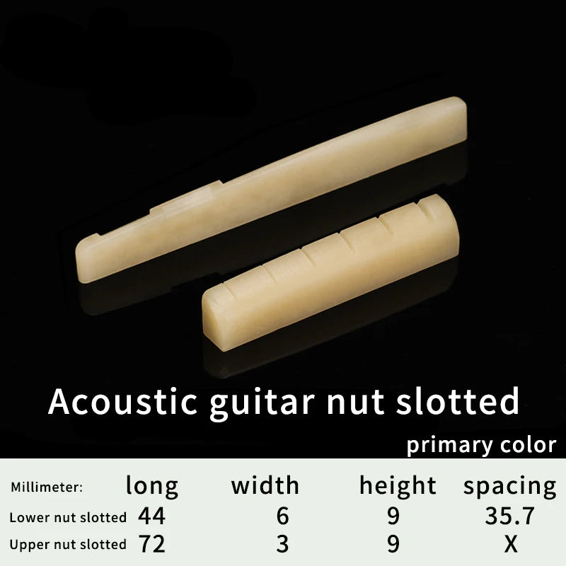 Nut para Guitarra Acústica e Clássica Wosion - Feito de Osso Bovino em Cor Natural, com Ranhuras para Trastes - Acessórios cordas
