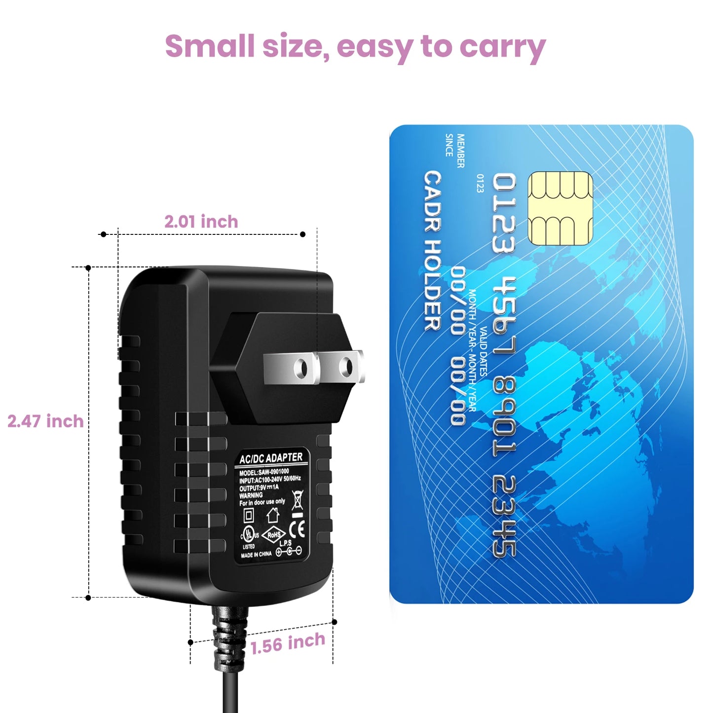 Fonte de Alimentação para Pedal de Efeitos de Guitarra Elétrica 5 vias - 9V DC 1A, Plugues US, EU, UK, JP, AU - Periféricos Efeitos Pedais