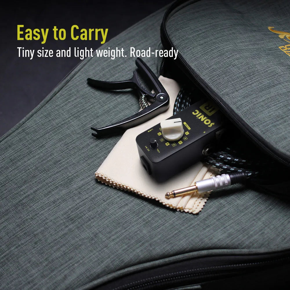 Pedal Gabinete Simulador SONICAKE Sonic IR - Guitarra Baixo Pedal de Efeitos QSS-12 - Pedais