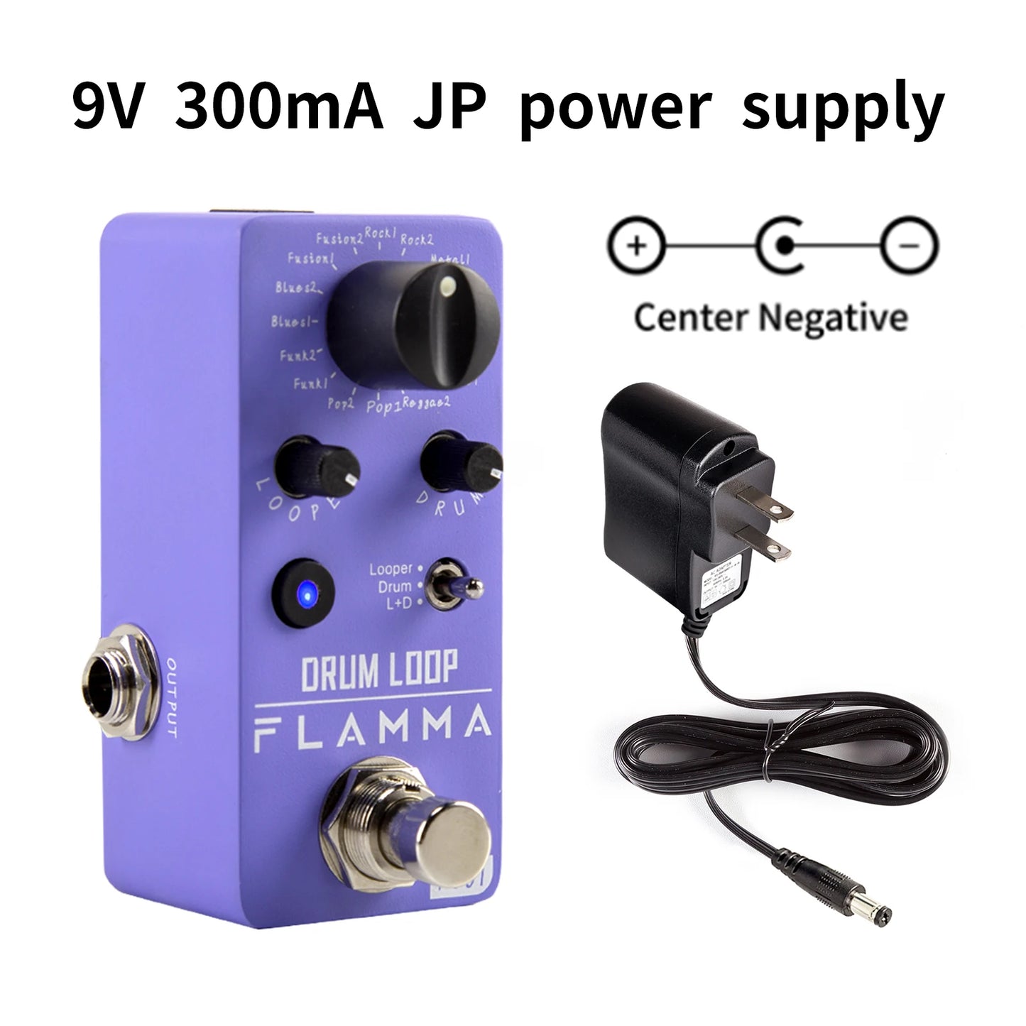 Pedal de Efeitos para guitarra FLAMMA FC01 Drum Looper - Looper de Bateria com 20 Minutos de Gravação, 16 Ritmos de Bateria e Tap Tempo - Pedais