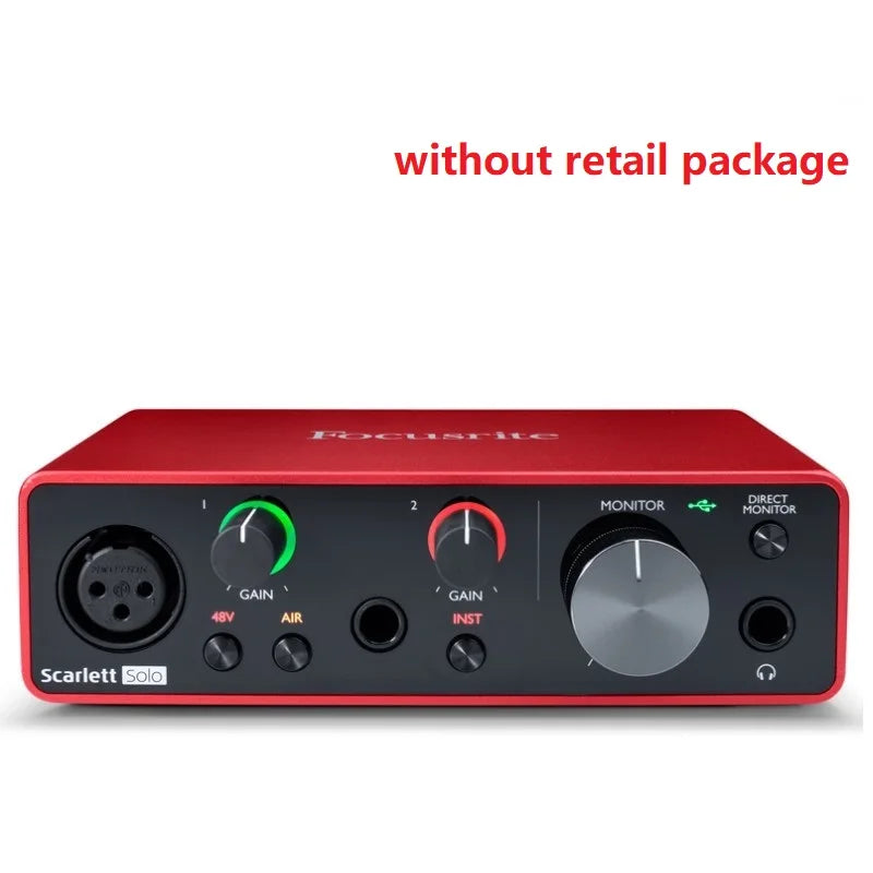 Focusrite Scarlett Solo 3ª Geração - Amplificador de Fone de Ouvido e Placa de Som 24-bit/192kHz com Conversores AD - Áudio e Gravação