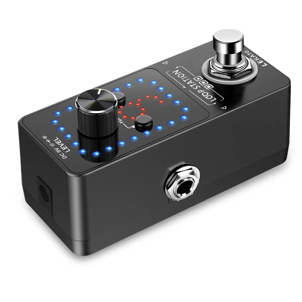 Pedal de Efeito para Guitarra LEKATO Looper - 9 Loops e 40 Minutos de Gravação, Estação de Loop com Afinador e Overdub - Pedais