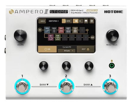 Processador Multi-Efeitos para Guitarra e Baixo Hotone Ampero II Stomp MP-300 - Multiefeitos
