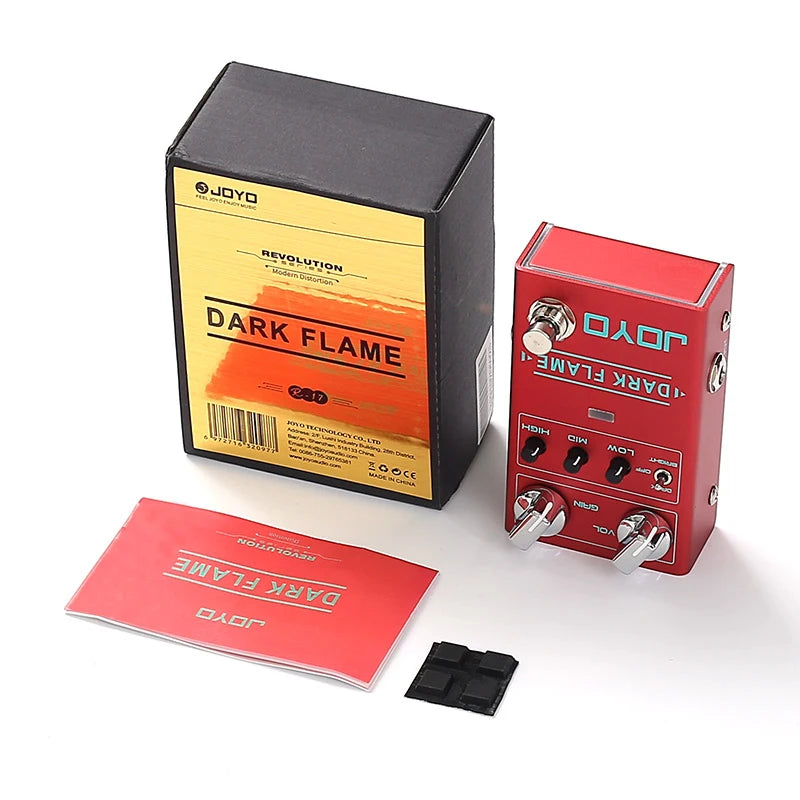 Pedal Distortion Metal High Gain JOYO R-17 DARK FLAME - 3 Bandas de EQ para guitarra - Pedal Efeito