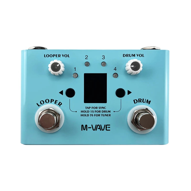 Pedal Looper de Bateria com 30 Baterias e 11 Minutos de Gravação, Afinador de Alta Precisão - M-VAVE LOST TEMPO CUVAVE - Pedal