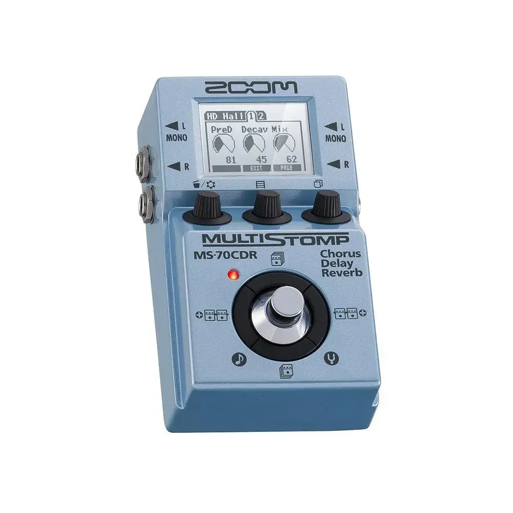 Pedal Multiefeito ZOOM MS-70CDR - Chorus, Delay, Reverb para Guitarra e Baixo - Stompbox Integrado MS50G/MS60B - Pedais