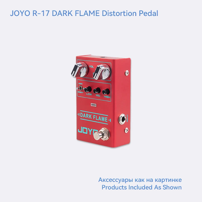 Pedal Distortion Metal High Gain JOYO R-17 DARK FLAME - 3 Bandas de EQ para guitarra - Pedal Efeito