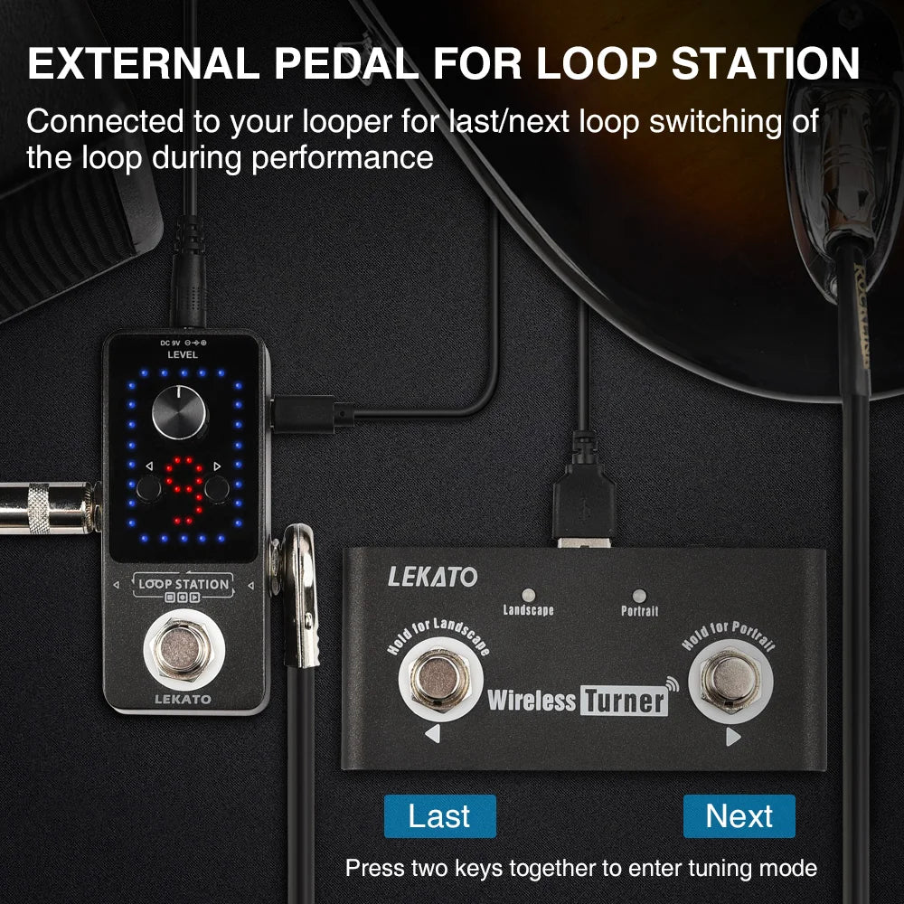 Pedal Externo para Troca de Página para Guitarra, Looper, Smartphones e Tablets LEKATO - Pedais