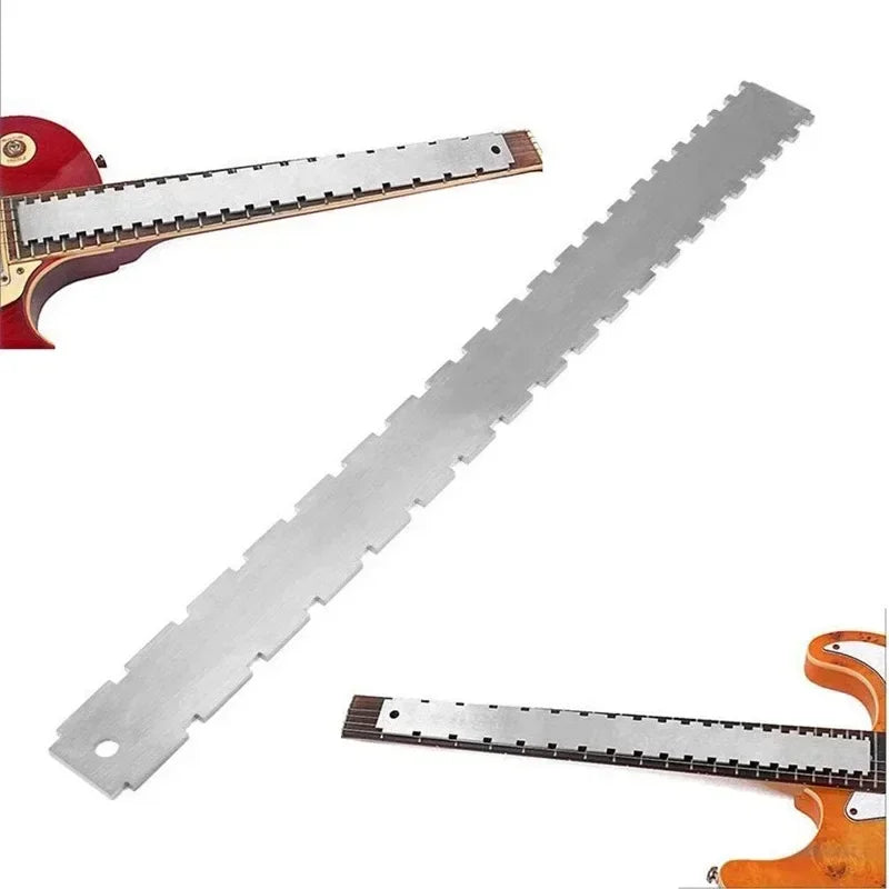 Régua de Nivelamento de Trastes para Guitarra - Régua Reta com Entalhes para Braço de Guitarra em Aço Inoxidável - Ferramentas de Luthier
