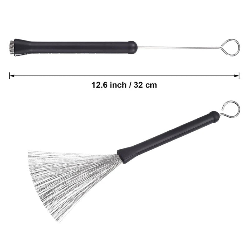 Escova de Tambor Retrátil com Fio de Aço 32cm e Cabo de Plástico - Acessórios Percussão