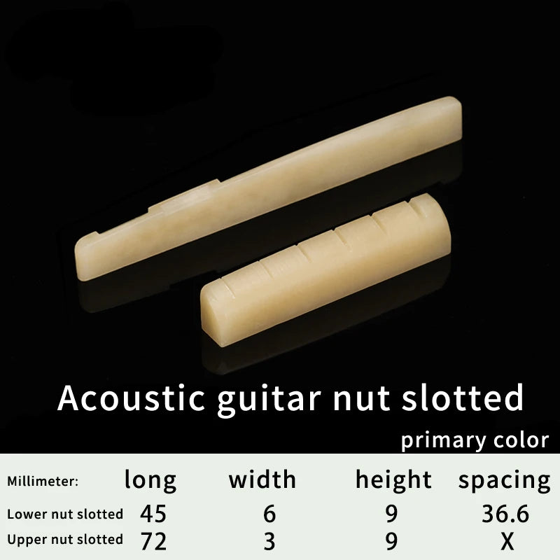 Nut para Guitarra Acústica e Clássica Wosion - Feito de Osso Bovino em Cor Natural, com Ranhuras para Trastes - Acessórios cordas