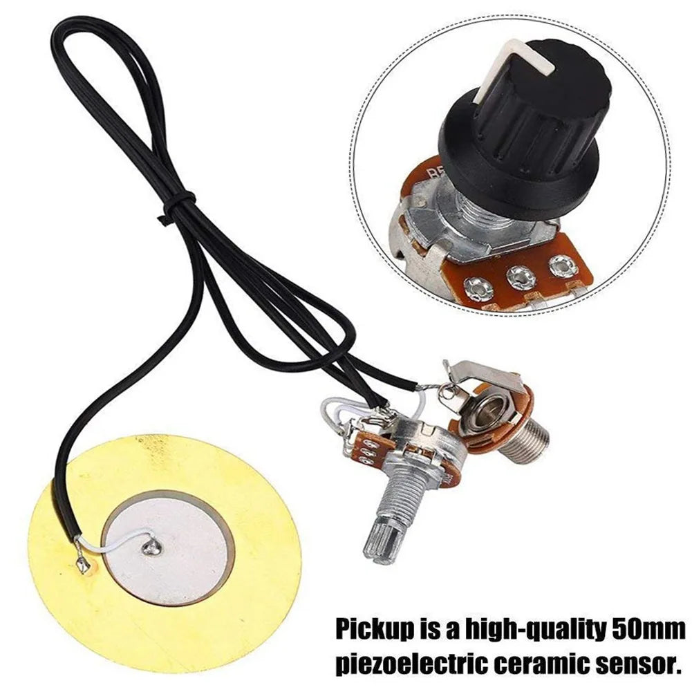 Captador Piezo de Disco + Botão de Volume + Buzzer de 50MM com Potenciômetro - Acessórios cordas