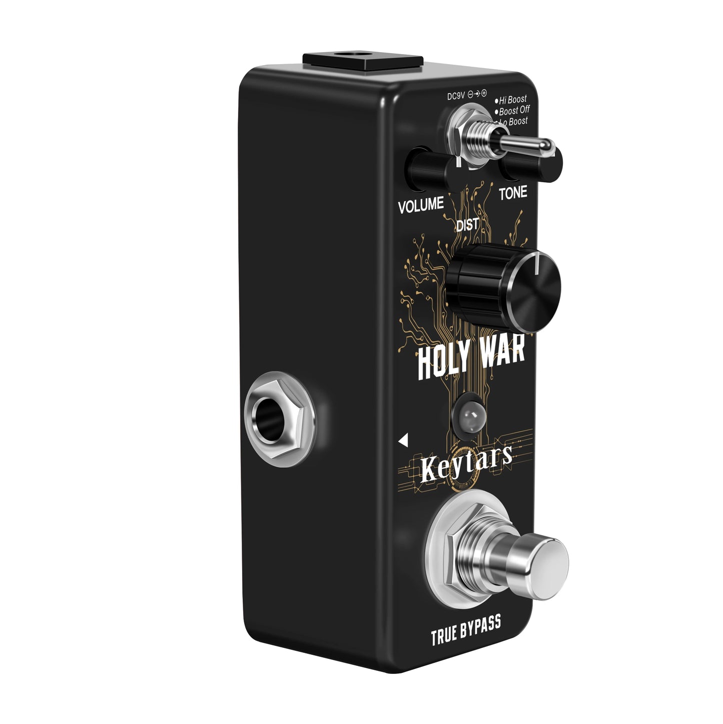 Pedal para Guitarra Distortion Heavy Metal Holy War Keytars - Som Clássico de Metal dos Anos 80, True Bypass - Pedais Efeitos