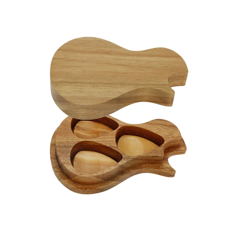 Caixa de Madeira para Palhetas de Guitarra - Container para Plectros (Sem Palhetas Inclusas) - Acessórios cordas