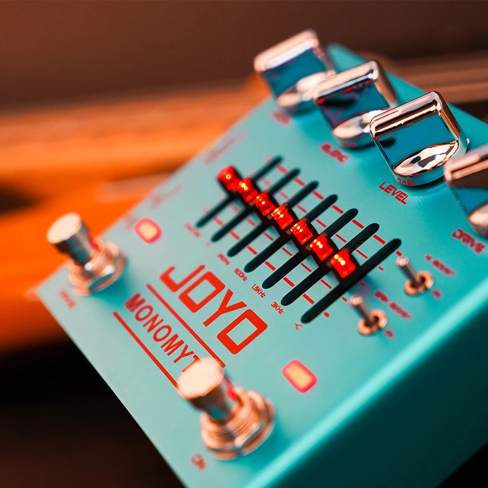 Pedal de Pré-Amplificador para Baixo JOYO R-26 MONOMYTH - Simulação de Amplificador Overdrive, Equalizador Gráfico de 6 Bandas e Redução de Ruído - Pedais Efeitos