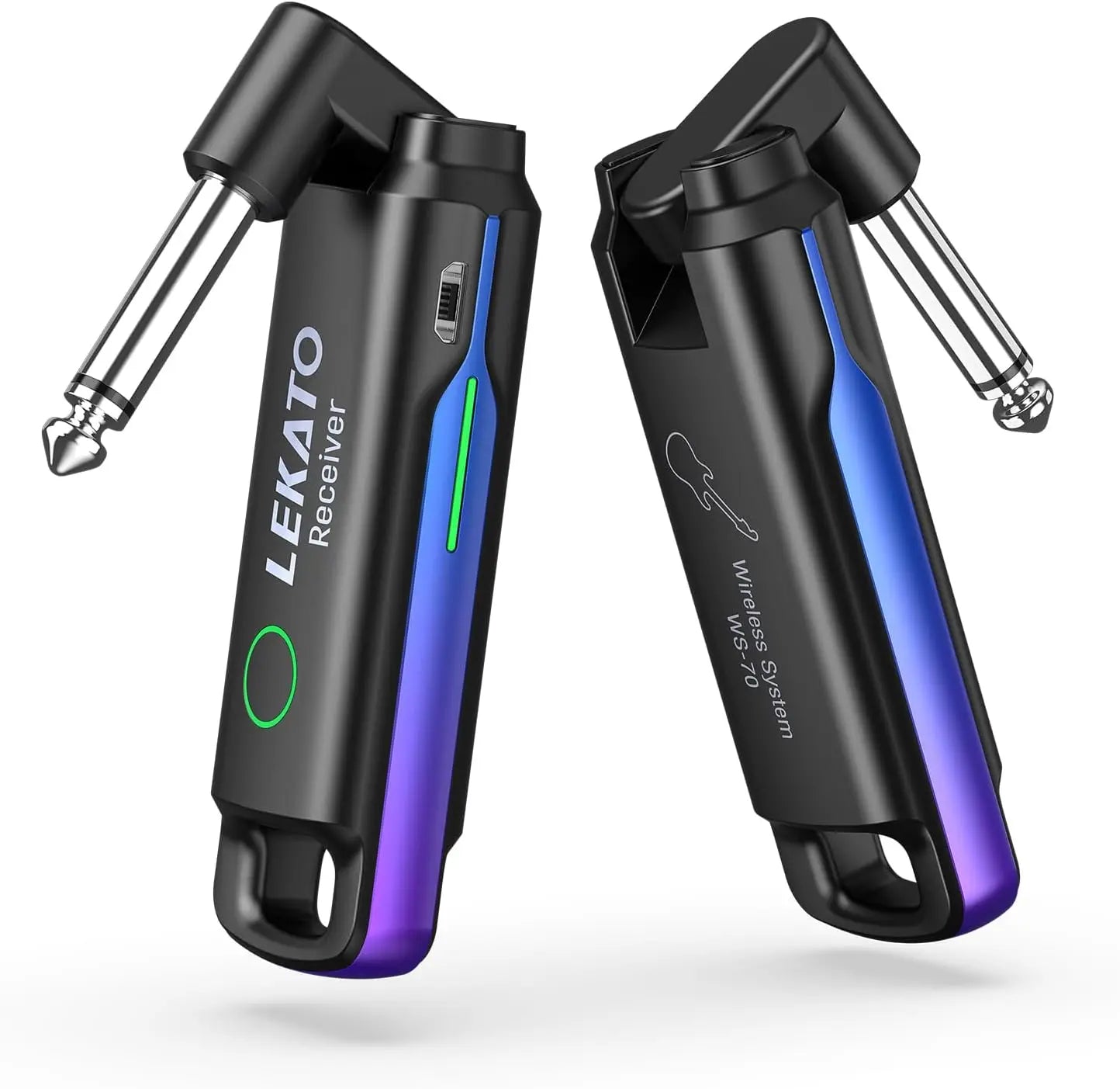 Transmissor e Receptor Recarregáveis com 70 Canais Alcance de 40m - Sistema Wireless LEKATO WS-70 - Acessórios cordas