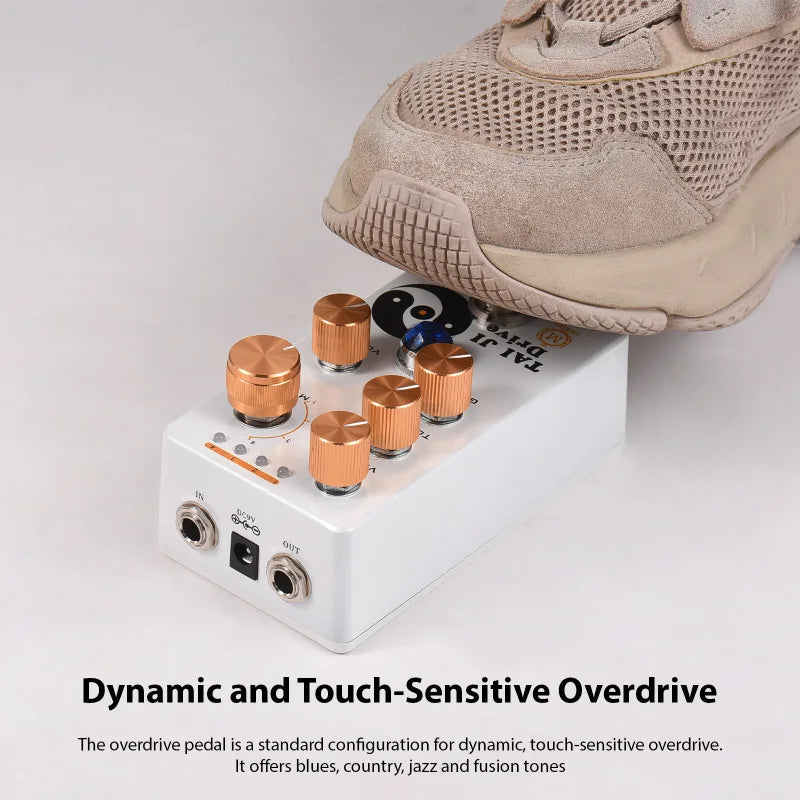 Pedal para Guitarra Overdrive MOSKYAUDIO TAI JI DRIVE - Volume/Tom/Ganho/Voice/4 Modos - Pedais