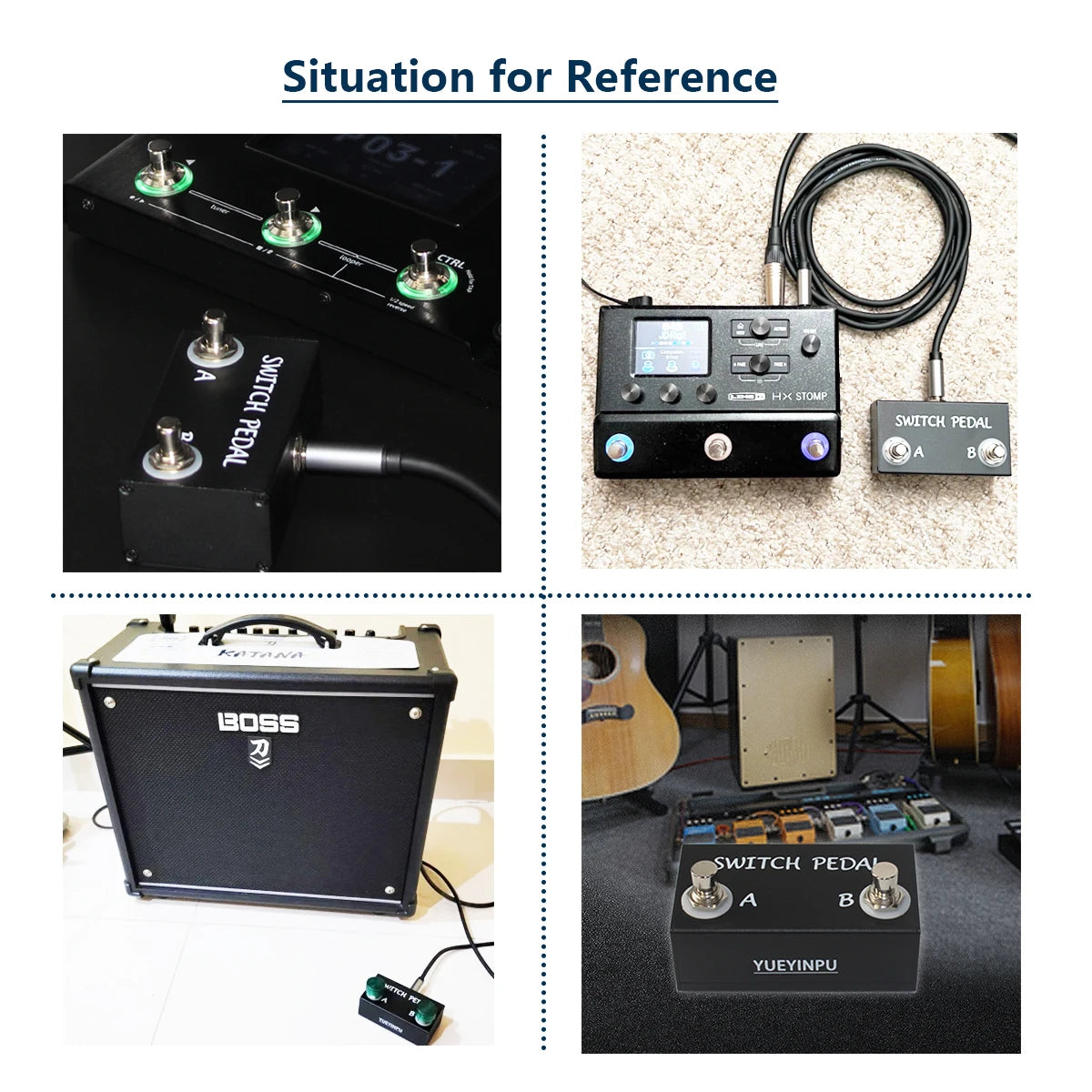 Footswitch para Instrumentos Eletrônicos - Pedais Multiefeitos e Amplificadores com Cabo TRS - Efeitos Acessórios Perifériocos
