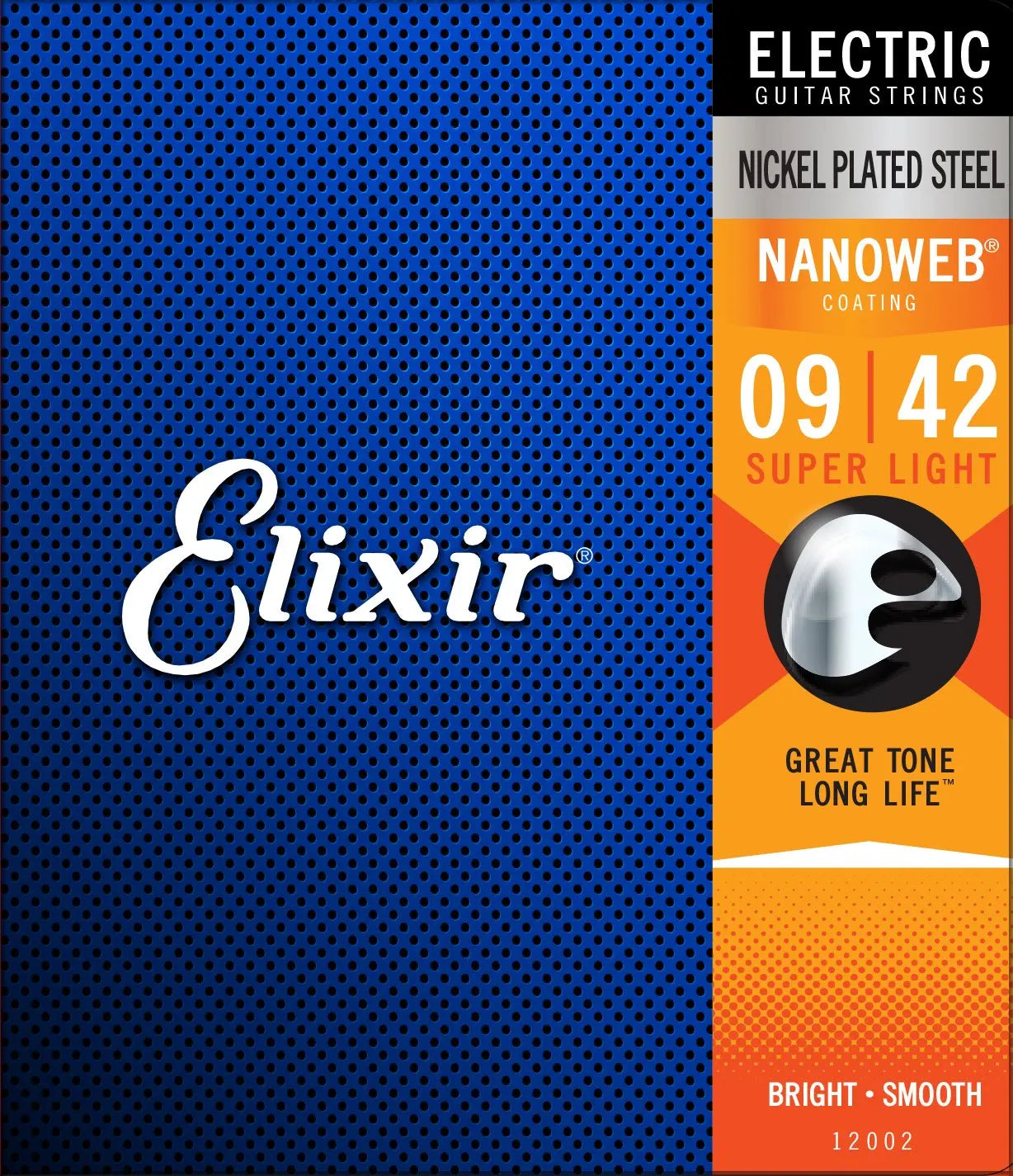 Cordas para Guitarra Elétrica Elixir com Revestimento NANOWEB - Super Leve (12002), Leve (12052), Leve/Pesado (12077) - Acessórios cordas