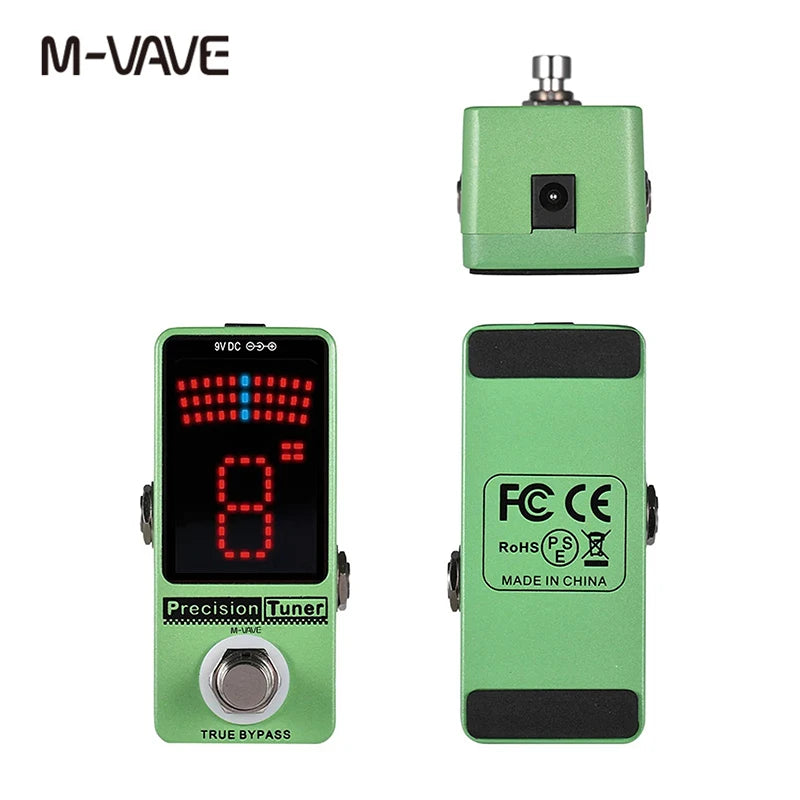 Pedal Afinador M-VAVE Precision com Display LED e True Bypass para Guitarra Elétrica, Baixo Cromático e Cuvave - Pedais