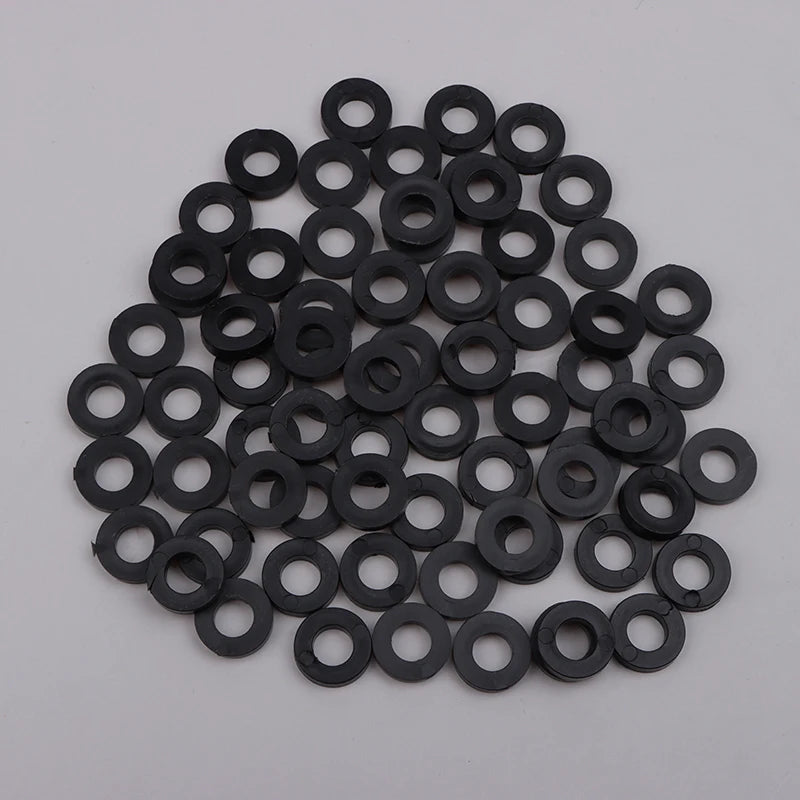100 Unidades de Arruelas de Nylon para Parafuso de Bateria - Arruelas Planas de Nylon para Lugs de Bateria - Acessórios Percussão