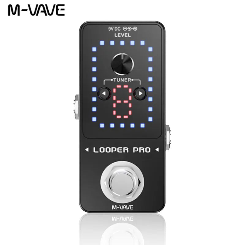 Pedal de Efeito para Guitarra M-VAVE Looper Pro - 9 Loops, 40 Minutos de Gravação, Estação de Loop com Afinador e Overdub Ilimitado - Pedal