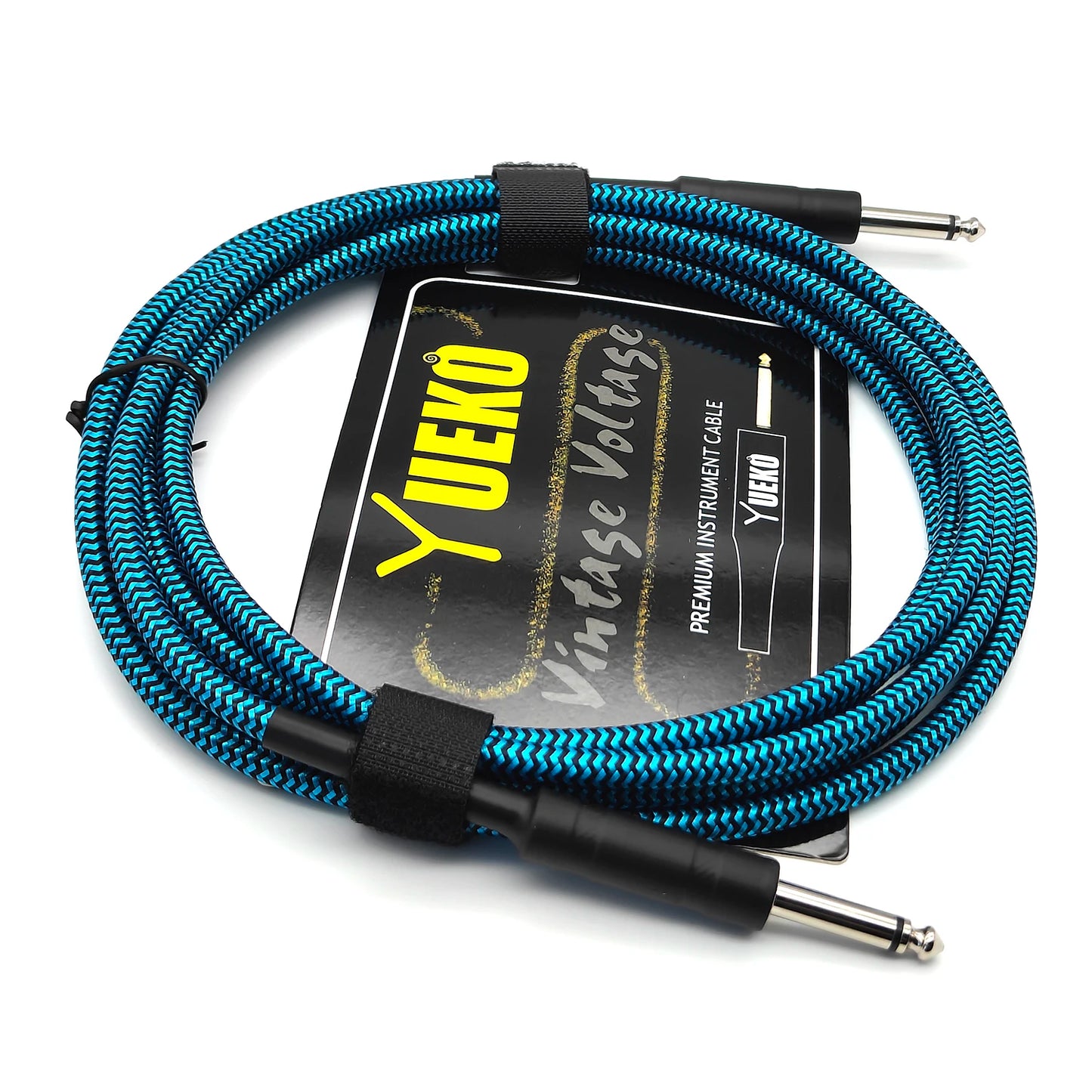 Cabo para instrumento elétrico blindado 3/6/10/15/20 metros - Cabo de áudio redução de ruído com malha trançada colorida - Acessórios