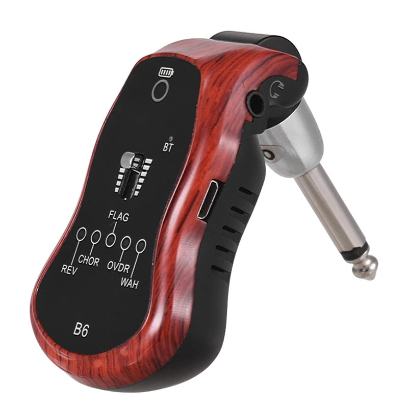 Mini Amplificador B6 Effector Bluetooth Recarregável para Guitarra Elétrica - Mini amplificador para estudo e Sintetizador com 5 Efeitos