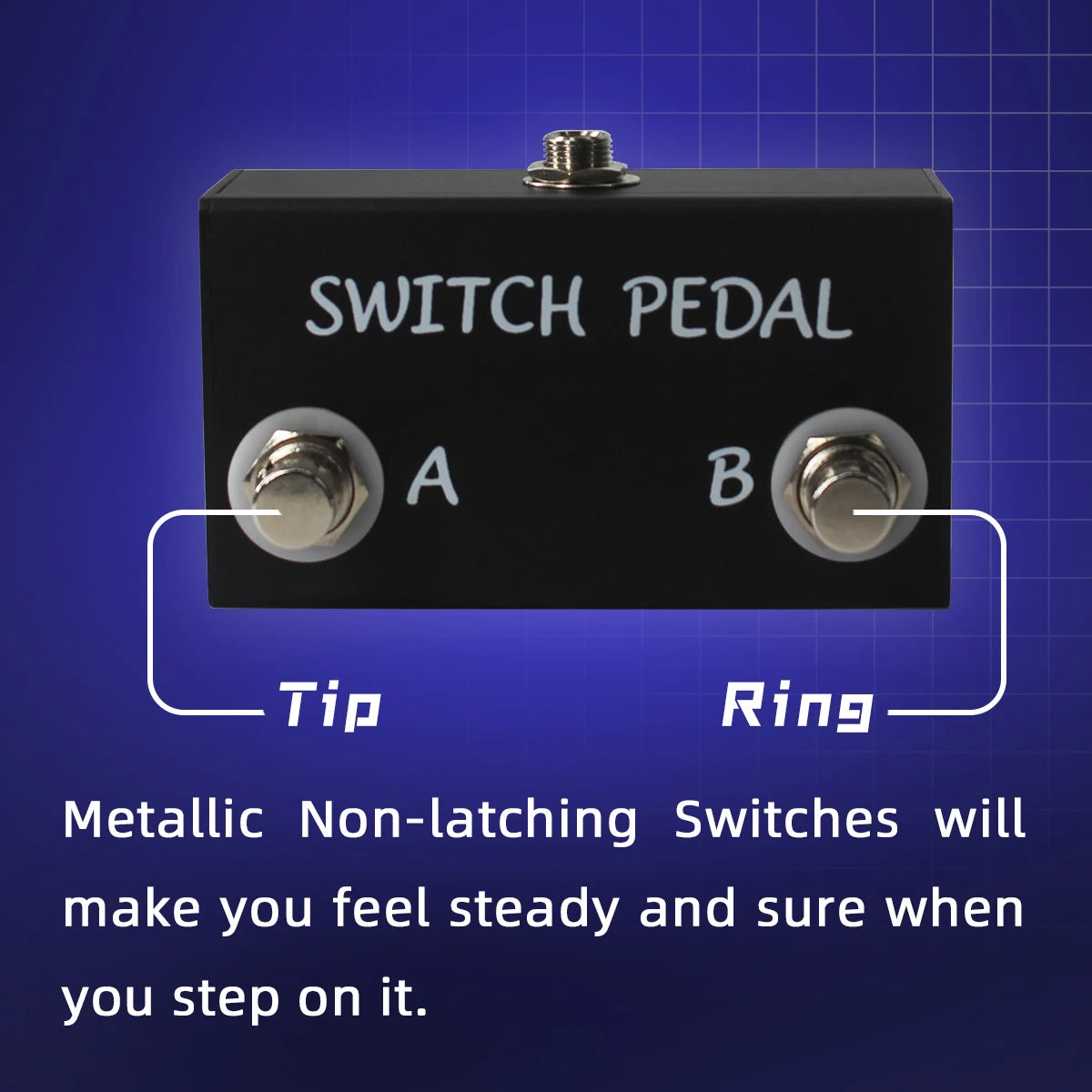 Footswitch para Instrumentos Eletrônicos - Pedais Multiefeitos e Amplificadores com Cabo TRS - Efeitos Acessórios Perifériocos