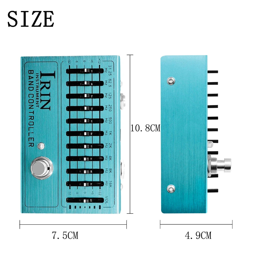 Pedal Equalizador para Guitarra IRIN AN-40 - 10 Bandas, Controle True Bypass, Knobs Ajustáveis - Pedais Efeitos