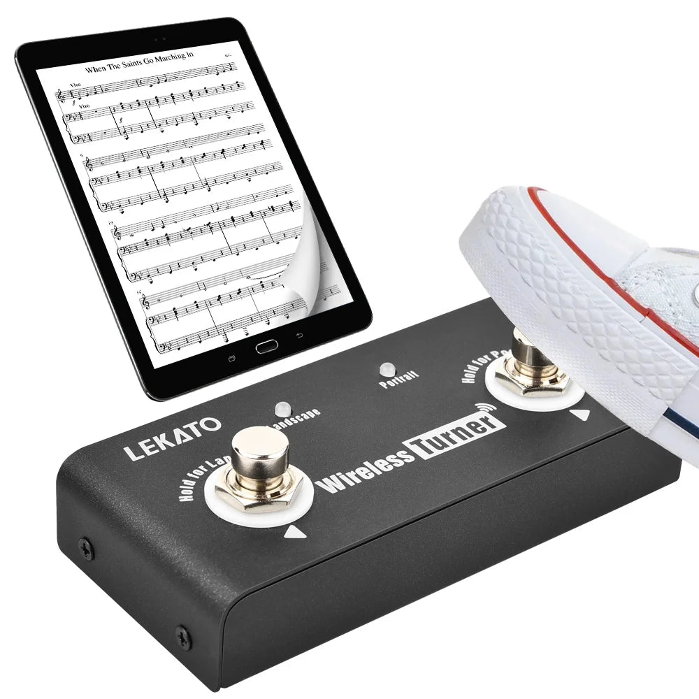 Pedal Externo para Troca de Página para Guitarra, Looper, Smartphones e Tablets LEKATO - Pedais