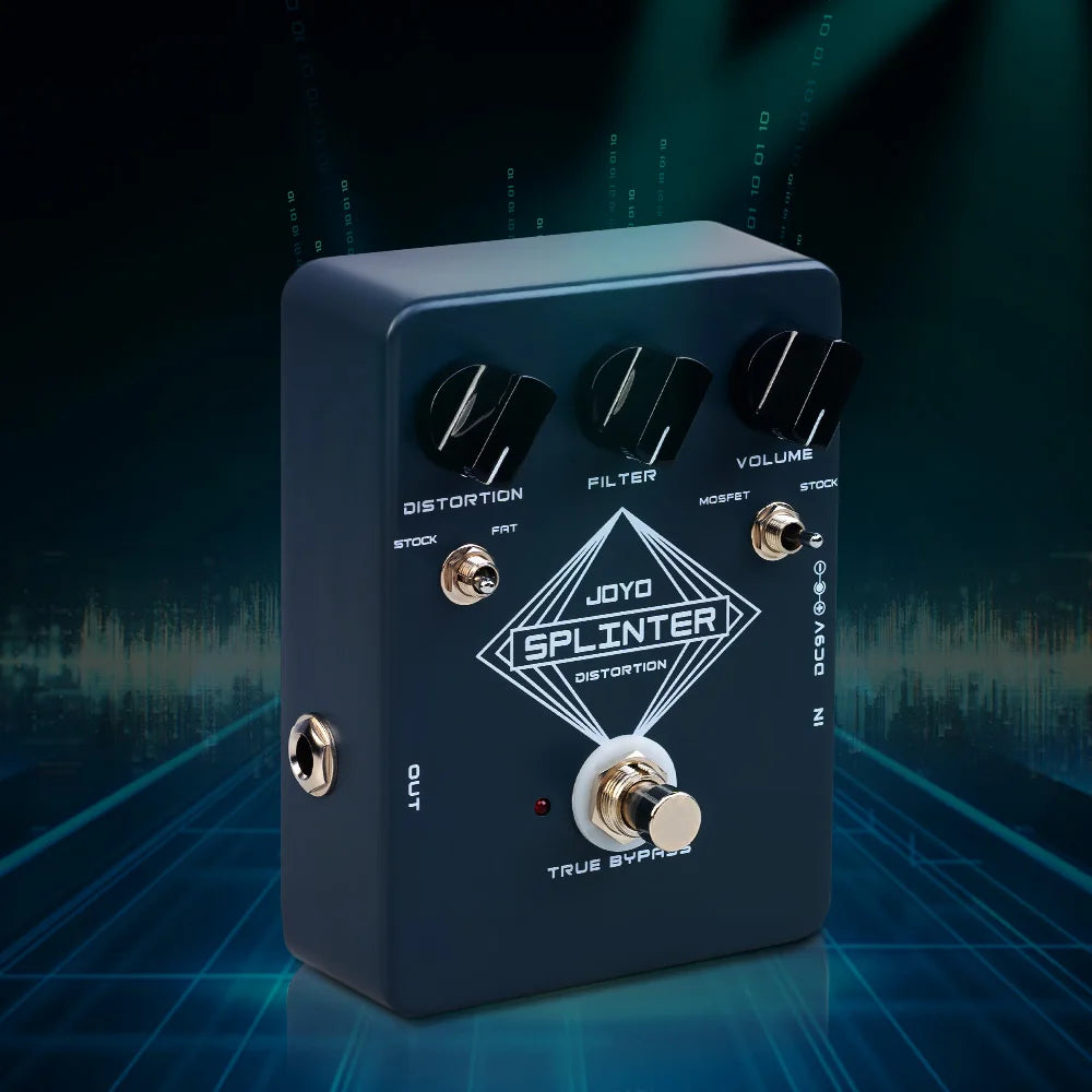 Pedal de Guitarra Splinter Fuzz & Distortion JOYO JF-21 - Circuitos MOSFET Selecionáveis e Diodos de Clipping FAT - Pedais Efeitos
