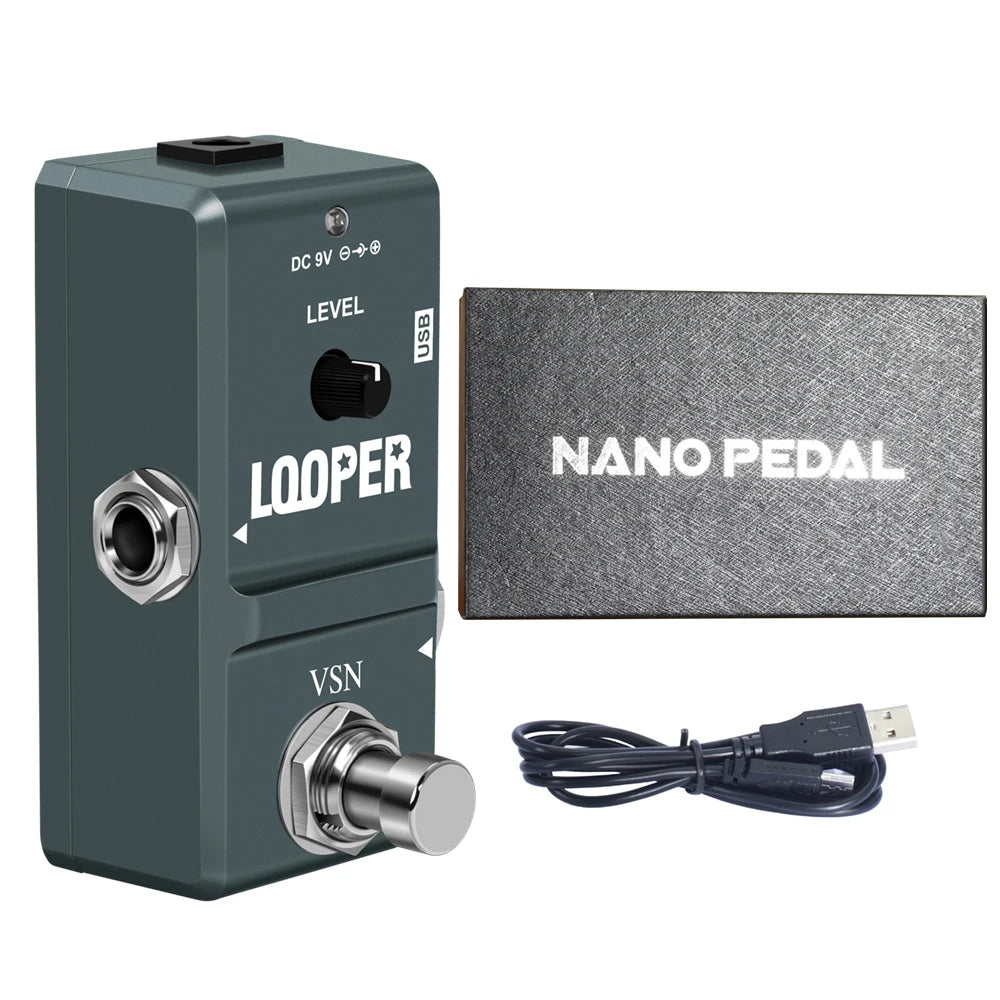Pedal de Looper Digital VSN para Guitarra e Baixo - 10 Minutos de Tempo de Gravação - Pedais Efeitos