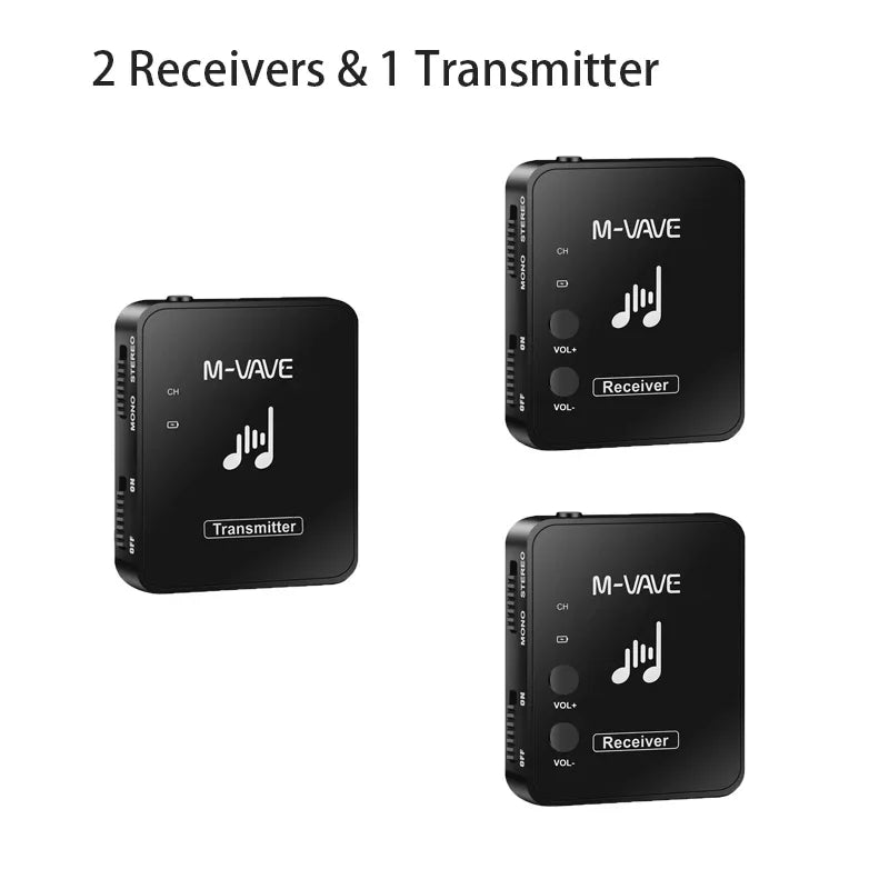 Sistema de Transmissão sem Fio 2.4G para Monitor de Fone de Ouvido Estéreo/Mono M-VAVE M8 WP-10 - Transmissor e Receptor para instrumentos musicais - Periféricos Acessórios