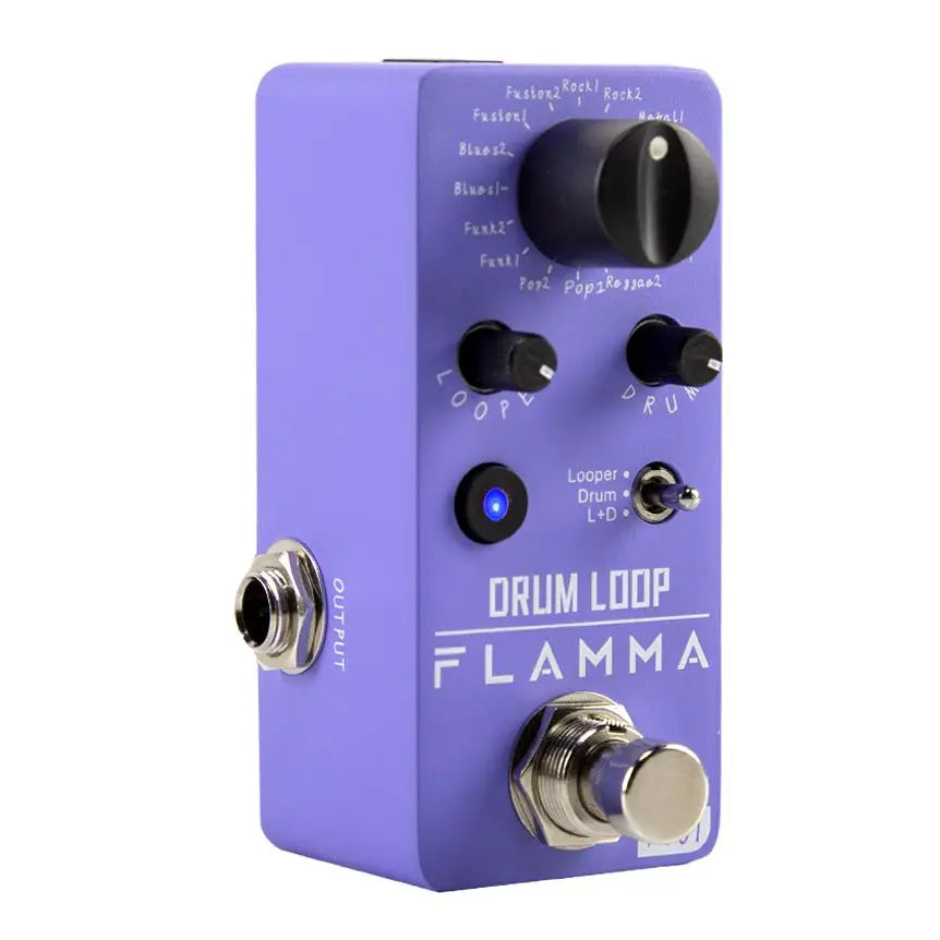 Pedal de Efeitos para guitarra FLAMMA FC01 Drum Looper - Looper de Bateria com 20 Minutos de Gravação, 16 Ritmos de Bateria e Tap Tempo - Pedais
