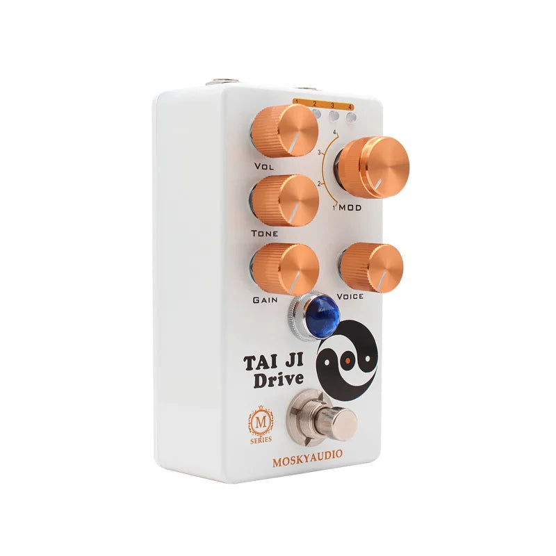 Pedal para Guitarra Overdrive MOSKYAUDIO TAI JI DRIVE - Volume/Tom/Ganho/Voice/4 Modos - Pedais