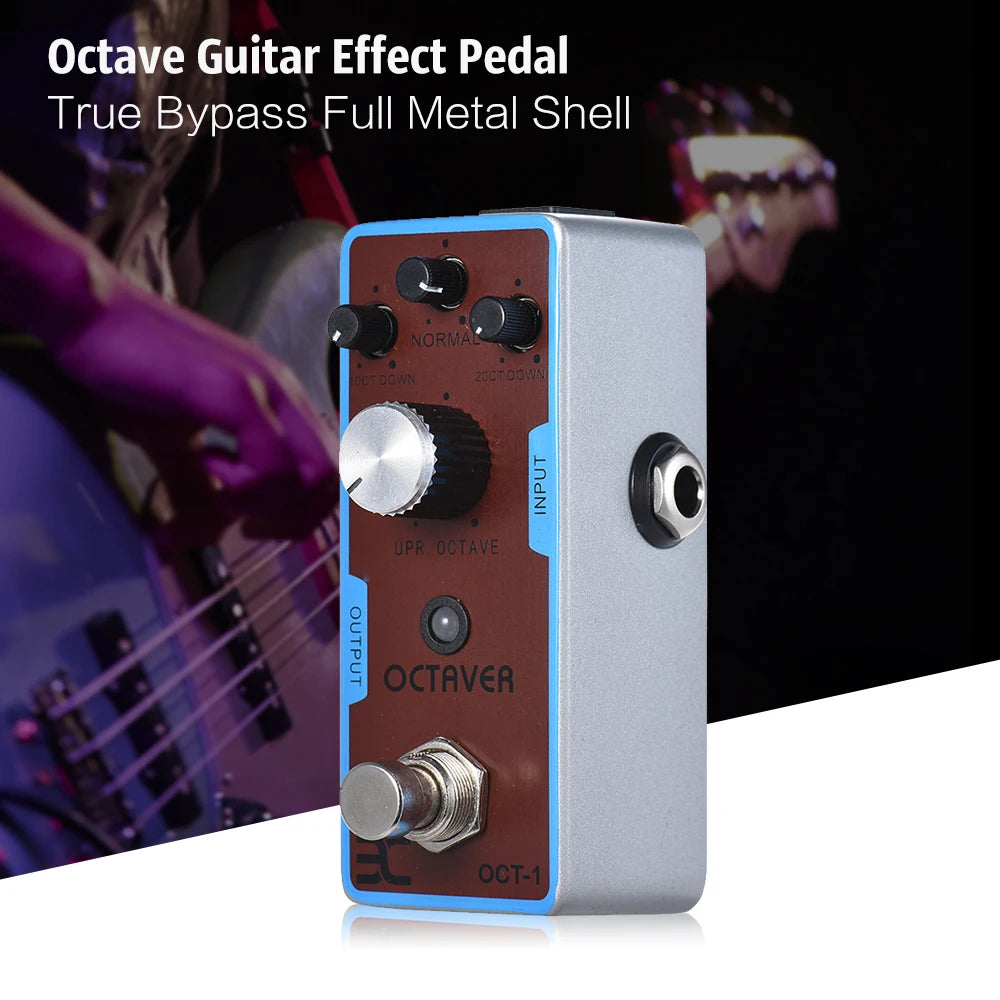 Mini Octave Pedal para Guitarra ENO EX OCT-1 - True Bypass, Carcaça de Metal - Pedais