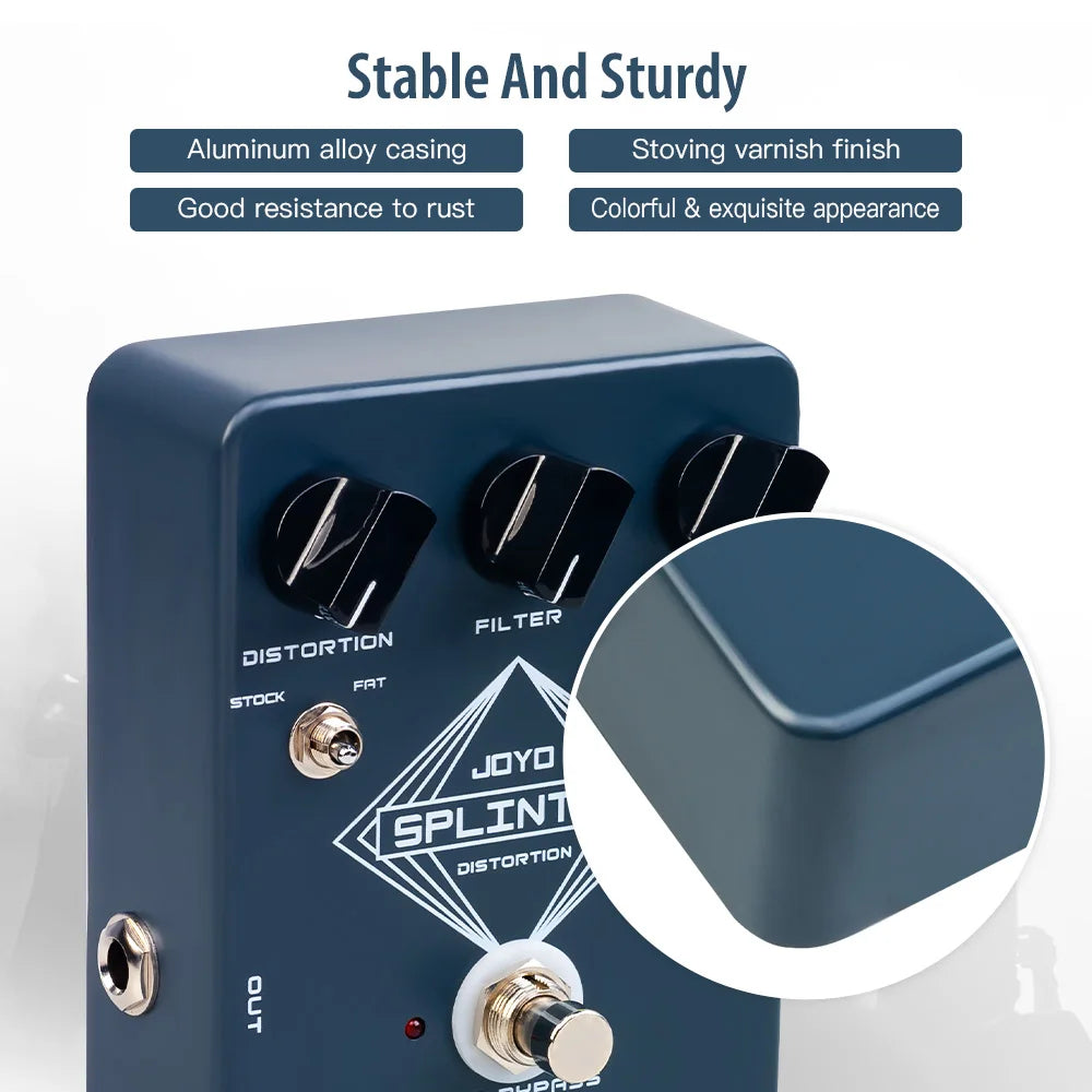 Pedal de Guitarra Splinter Fuzz & Distortion JOYO JF-21 - Circuitos MOSFET Selecionáveis e Diodos de Clipping FAT - Pedais Efeitos