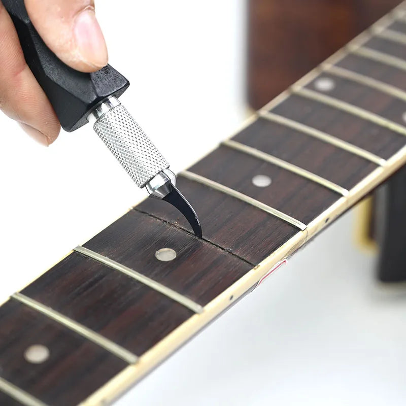 Ferramenta para Limpeza de Ranhura de Traste de Guitarra - Reparação de Trastes e Manutenção de Escala para Guitarras Elétricas e Acústicas - Ferramentas