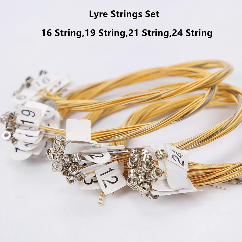 Jogo de Cordas de Latão para Lira 15/16/19/21/24 Cordas - Substituição de Cordas para Instrumentos Musicais (Lira, Harpa, Piano Laiya) - Acessórios cordas