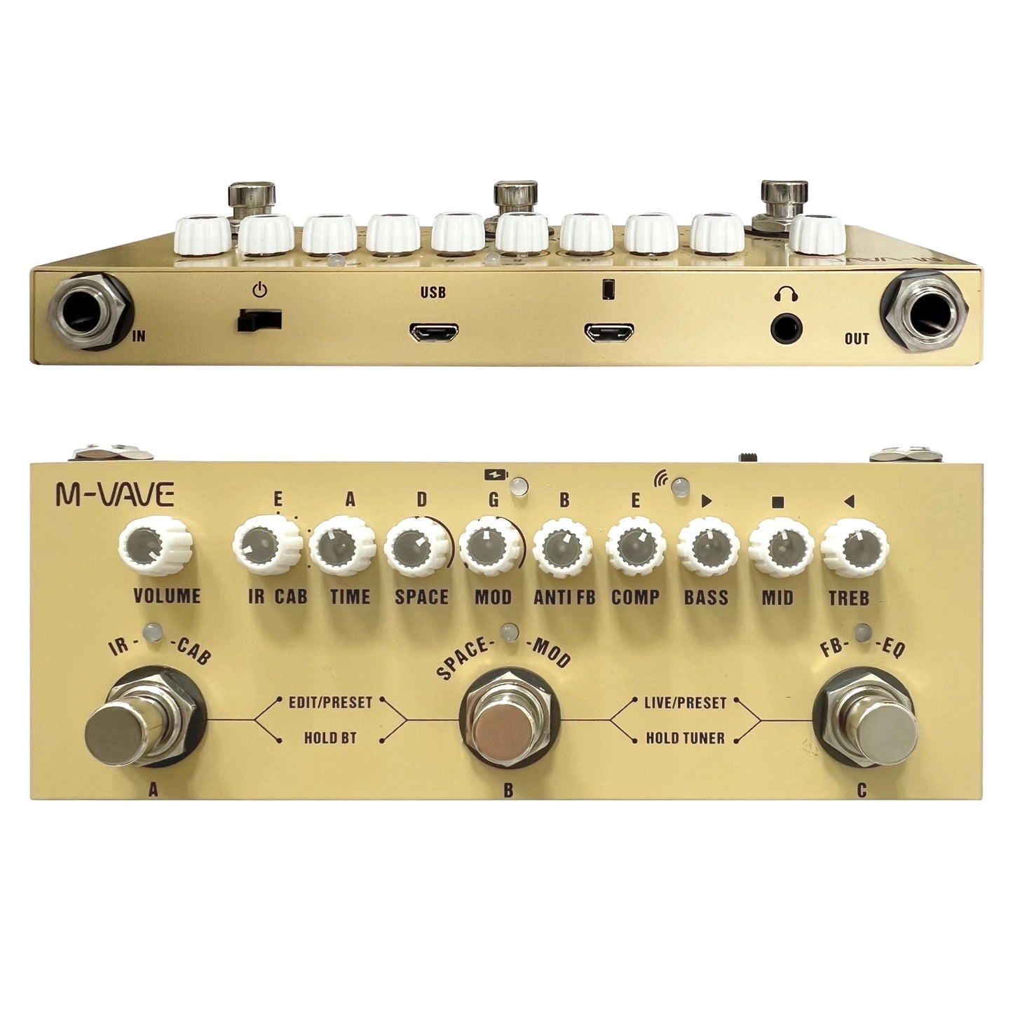 Pedal de Efeito CUBE BABY Multifuncional para Guitarra - Processador com Simulação de 8 Cabinets, Chorus, Phaser, Reverb e Vibrato - Multiefeitos