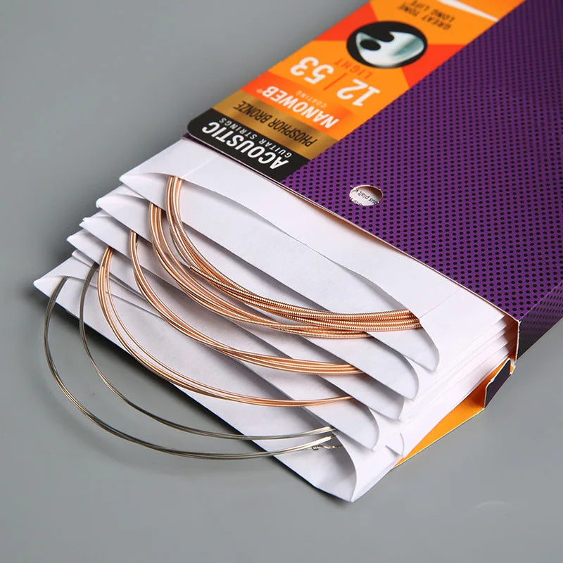 Conjunto de Cordas para Guitarra Elixir Nanoweb Acústica / Elétrica 16027 11052 11002 11027 16002 16052 12002 12052