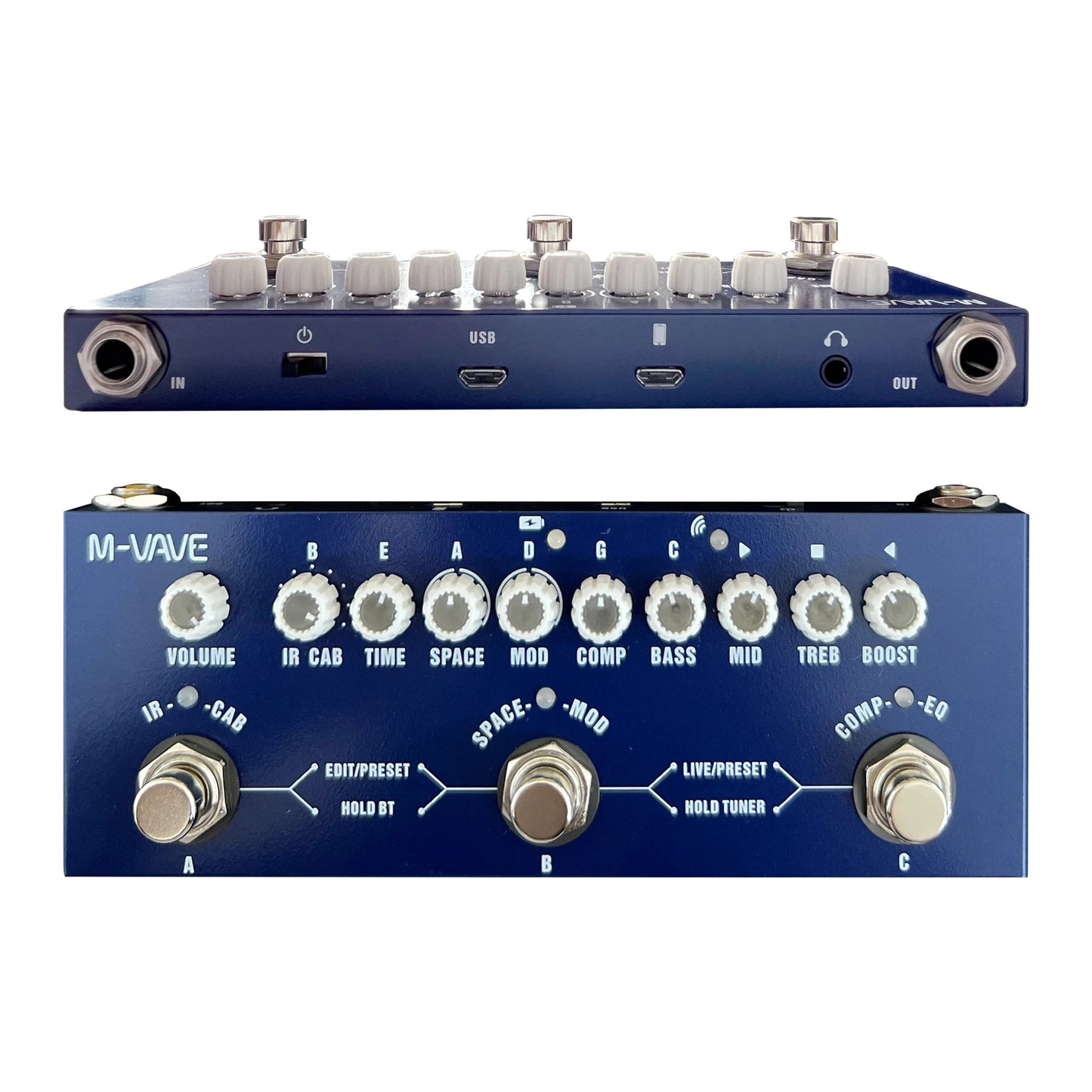 Pedal de Efeito CUBE BABY Multifuncional para Guitarra - Processador com Simulação de 8 Cabinets, Chorus, Phaser, Reverb e Vibrato - Multiefeitos