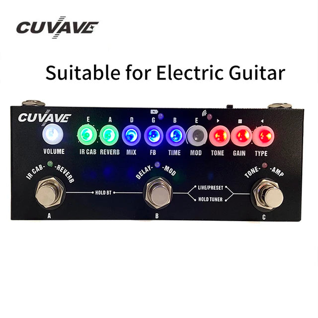 Pedal de Efeito CUBE BABY Multifuncional para Guitarra - Processador com Simulação de 8 Cabinets, Chorus, Phaser, Reverb e Vibrato - Multiefeitos