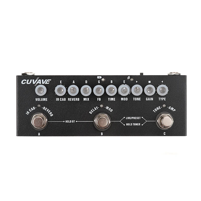 Pedal de Efeito CUBE BABY Multifuncional para Guitarra - Processador com Simulação de 8 Cabinets, Chorus, Phaser, Reverb e Vibrato - Multiefeitos