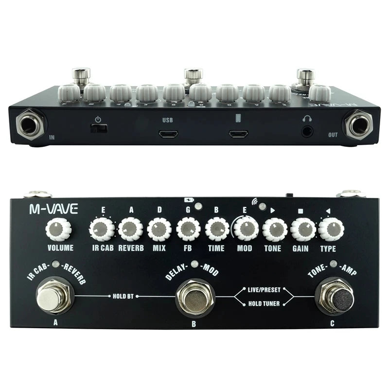 Pedal de Efeito CUBE BABY Multifuncional para Guitarra - Processador com Simulação de 8 Cabinets, Chorus, Phaser, Reverb e Vibrato - Multiefeitos